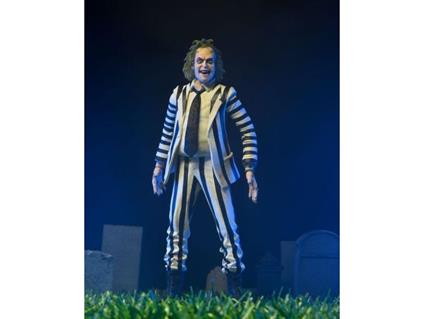 Beetlejuice 1988 Action Figura Beetlejuice Black E White Striped Suit 18 Cm Neca