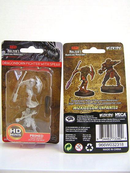 D&D. Nolzur's Marvelous Miniatures. Dragonborn Male Fighter with Spear