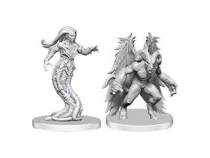 Pathfinder Deep Cuts Unpainted Miniatures Gylou (handmaiden Devil) & Ferrugon (rust Devil) Wizbambino