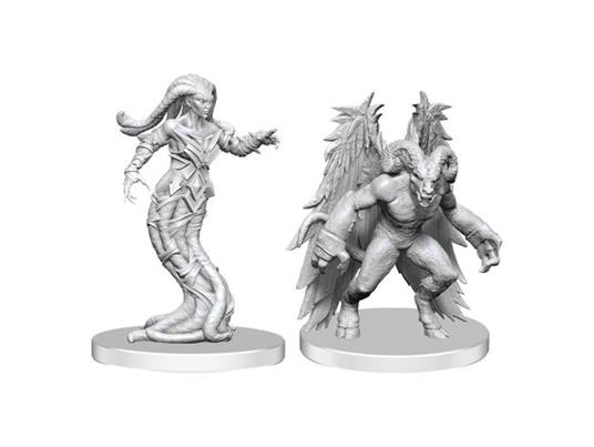 Pathfinder Deep Cuts Unpainted Miniatures Gylou (handmaiden Devil) & Ferrugon (rust Devil) Wizbambino
