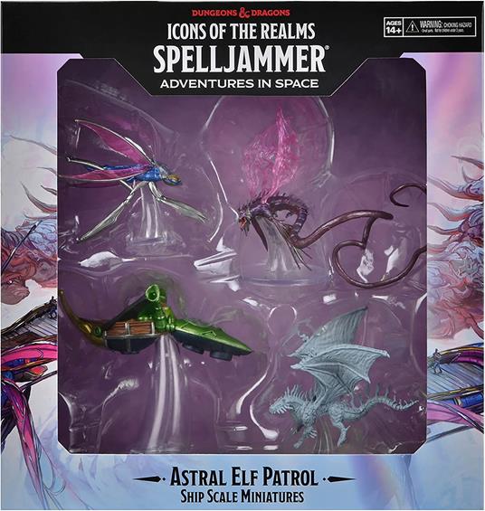 D&d Icons Of The Realms Spelljammer Adventures In Space Pre-painted Miniatures Ship Scale - Astral Elf Patrol Wizkids