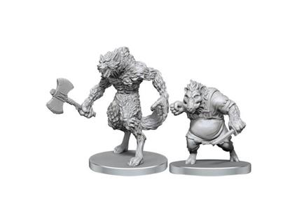 Pathfinder Deep Cuts Unpainted Miniatures Werewolf & Wereboar Wizbambino
