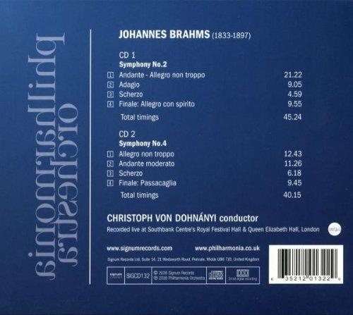 Sinfonie n.2, n.4 - CD Audio di Johannes Brahms,Christoph von Dohnanyi,Philharmonia Orchestra - 2