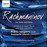 Musica per violino e pianoforte - CD Audio di Sergei Rachmaninov,Hideko Udagawa,Konstantin Lifschitz