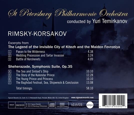 La leggenda della città invisibile di Kitezh - Sheherazade - CD Audio di Nikolai Rimsky-Korsakov,Yuri Temirkanov,Orchestra Filarmonica di San Pietroburgo - 2