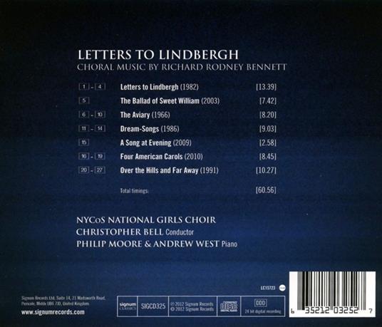 Letters to Lindbergh - CD Audio di Richard Rodney Bennett - 2