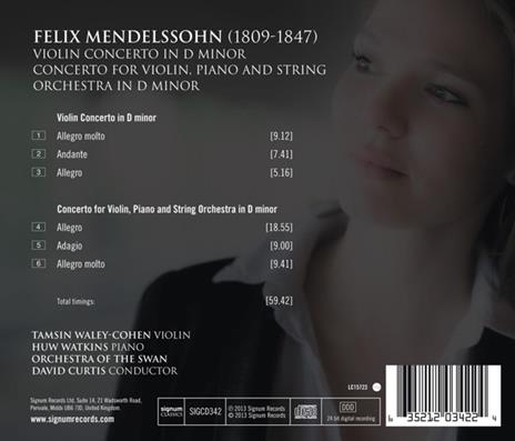 Violin Concerto in D Mino - CD Audio di Felix Mendelssohn-Bartholdy - 2