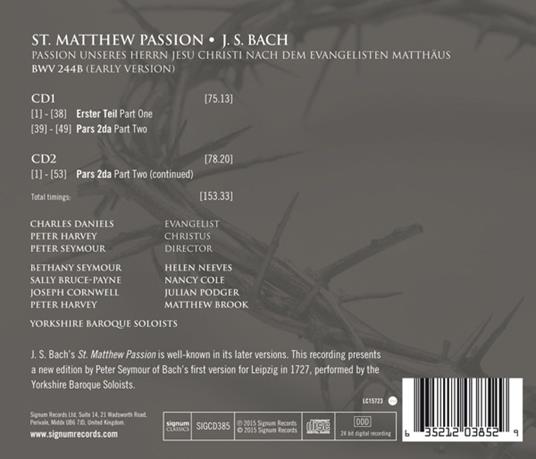 La Passione Secondo Matteo - CD Audio di Johann Sebastian Bach - 2