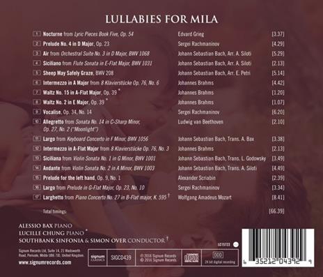 Lullabies For Mila - CD Audio di Alessio Bax - 2