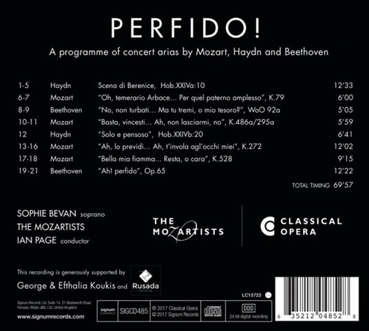 Perfido! (Digipack) - CD Audio di Sophie Bevan - 3