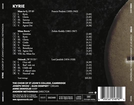 Kyrie - CD Audio di Choir of St. John's College Cambridge - 2