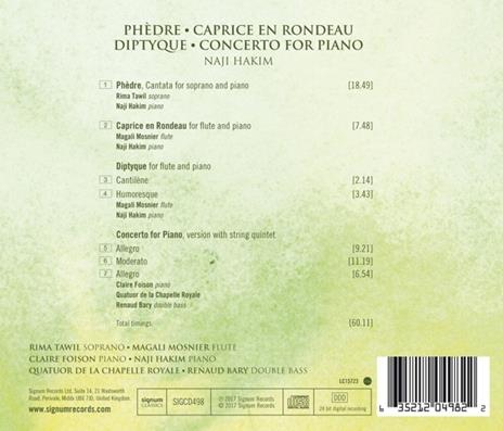 Phedre-Caprice En Rondeau - CD Audio di Naji Hakim - 2