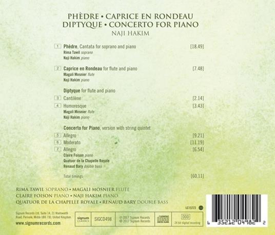 Phedre-Caprice En Rondeau - CD Audio di Naji Hakim - 2