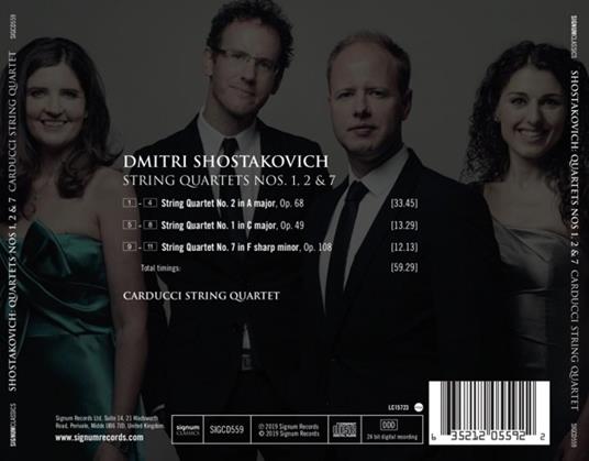 Quartetti per archi n.1, n.2, n.7 - CD Audio di Dmitri Shostakovich - 2