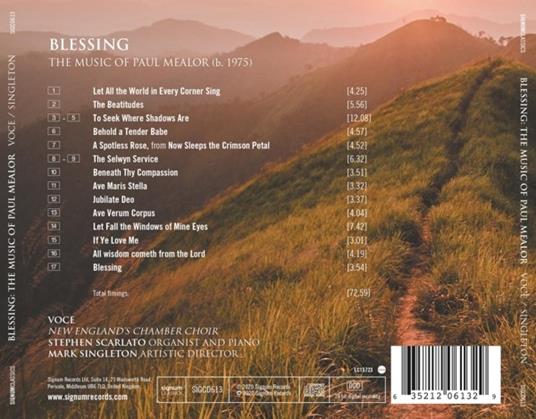 Blessing - The Music Of Paul Mealor - CD Audio di Voce New England - 2