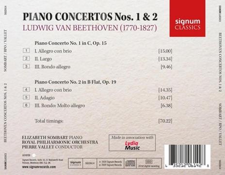 Beethoven Piano Concertos Nos. 1 & 2 - CD Audio di Elizabeth-Rpo-Pierre Vallet Sombart - 2