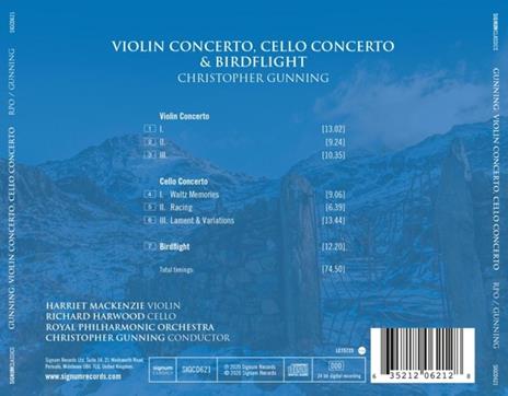 C.Gunning . Violin Concerto, Cello Concerto & Birdflight - CD Audio di Mackenzie-Harwood-Royal Philharmonic Orchestra-Gunning - 2