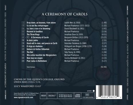 A Ceremony Of Carols - CD Audio di Choir Of The Queen'S College Oxford - 2