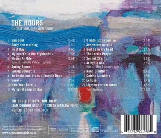 Ben Parry. Hours - CD Audio di Royal Holloway Choir - Liam Condon - 2