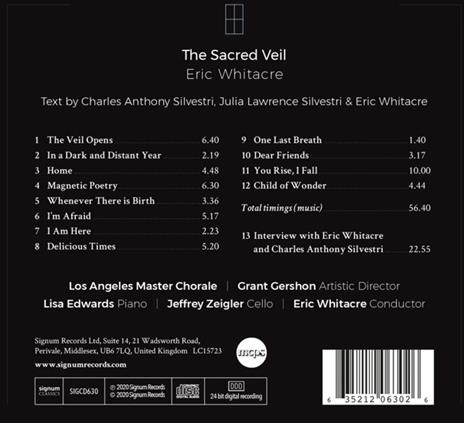 Sacred Veil - CD Audio di Eric Whitacre - 2