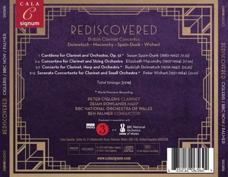 Rediscovered British Clarinet Concertos - CD Audio di Peter Cigleris - 3