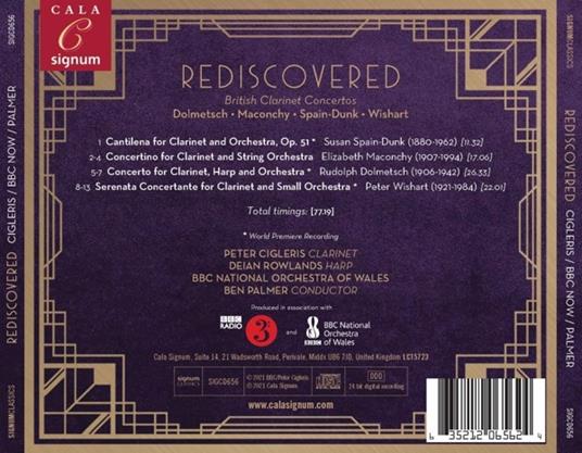 Rediscovered British Clarinet Concertos - CD Audio di Peter Cigleris - 3