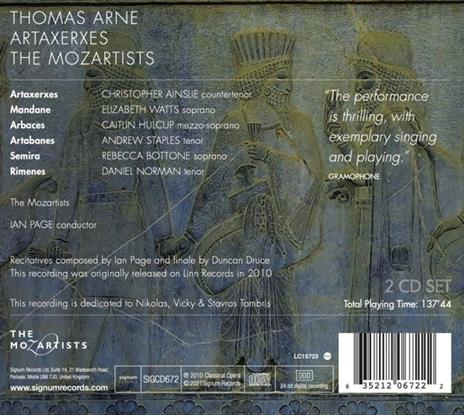 Artaxerxes - CD Audio di Mozartists - 2