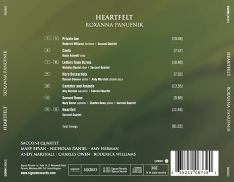Heartfelt - CD Audio di Sacconi Quartet - 2