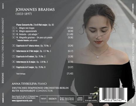 Brahms - CD Audio di Johannes Brahms,Anna Tsybuleva - 2
