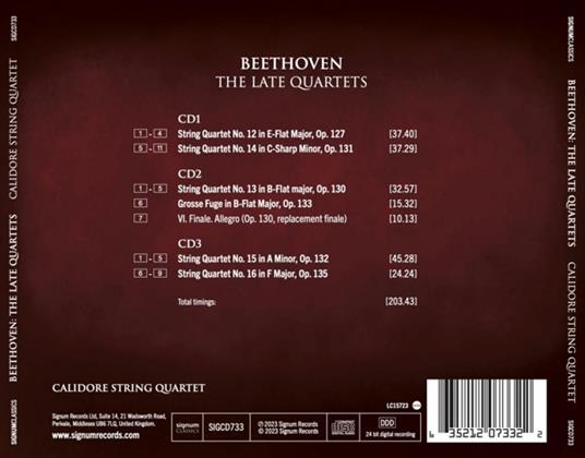 Beethoven. The Late Quartets - CD Audio di Ludwig van Beethoven,Calidore String Quartet - 2