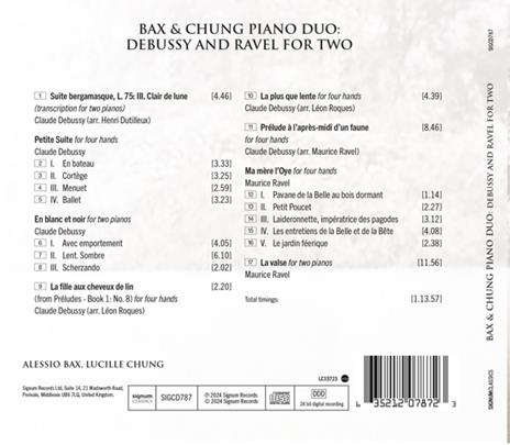 Debussy and Ravel for Two - CD Audio di Claude Debussy,Maurice Ravel,Alessio Bax,Lucille Chung - 2