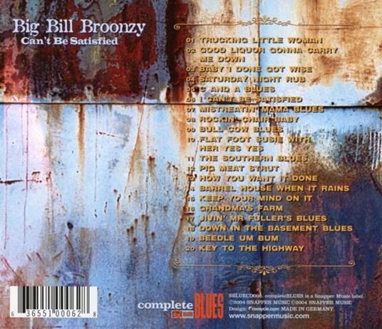 Can't Be Satisfied - CD Audio di Big Bill Broonzy - 2