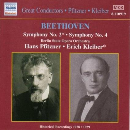 Sinfonie n.2, n.4 - CD Audio di Ludwig van Beethoven,Hans Pfitzner,Erich Kleiber