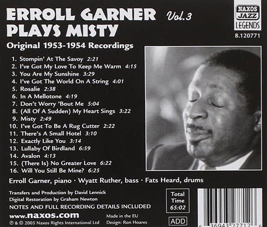 Erroll Garner plays Misty 1953-1954 - CD Audio di Erroll Garner - 2