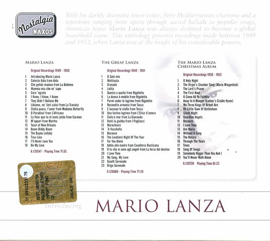 Introducing...Mario Lanza - CD Audio di Mario Lanza - 2