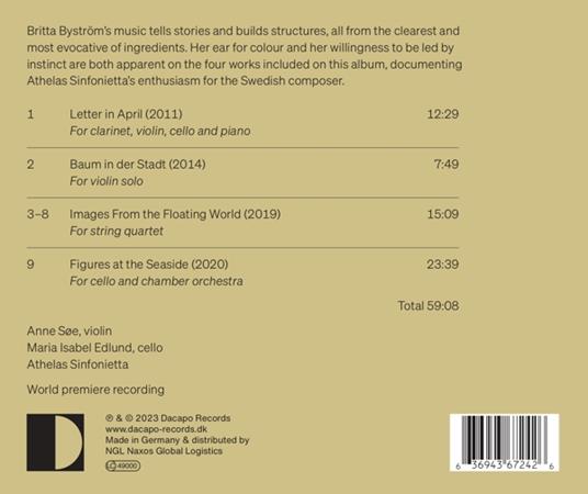 Britta Bystrom. Letter In April - CD Audio di Athelas Sinfonietta Copenhagen - Anne Soe - Maria Isabel Edl - 2