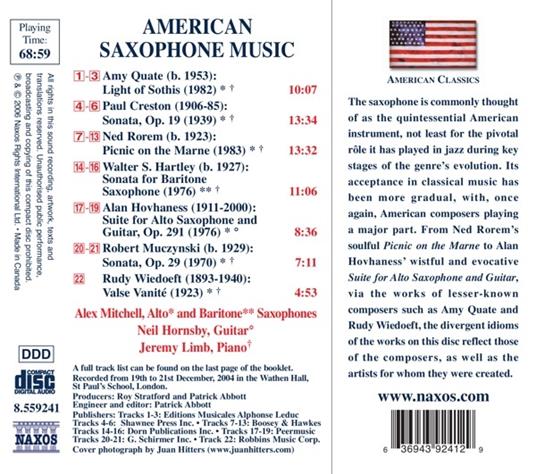 American Saxophone Music - CD Audio - 2