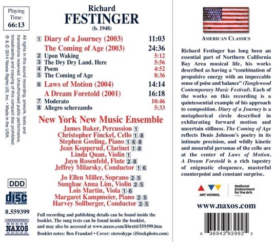 Opere cameristiche - CD Audio di Richard Festinger - 2