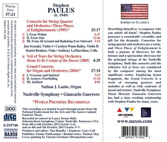 Opere orchestrali - CD Audio di Stephen Paulus - 2