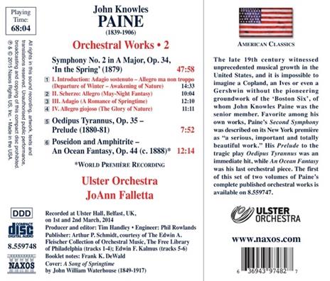 Opere orchestrali vol.2 - CD Audio di John Knowles Paine - 2