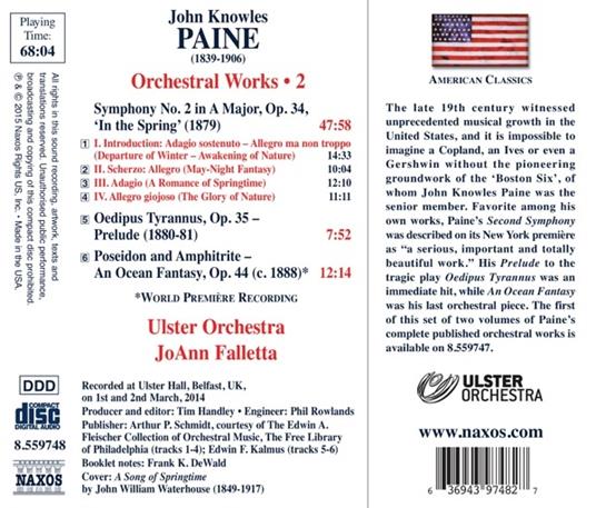 Opere orchestrali vol.2 - CD Audio di John Knowles Paine - 2