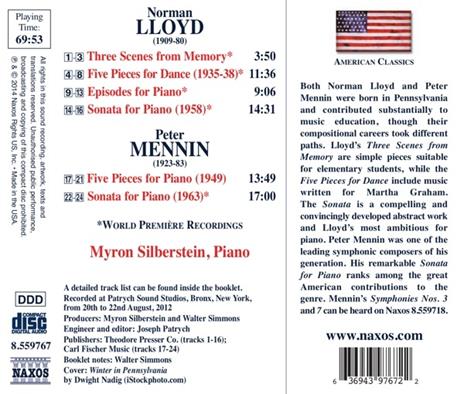 Musica per pianoforte - CD Audio di Peter Mennin,Norman Lloyd - 2