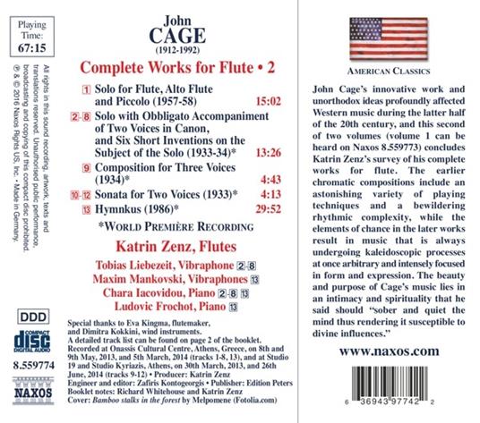 Opere per flauto vol.2 (Integrale) - CD Audio di John Cage - 2