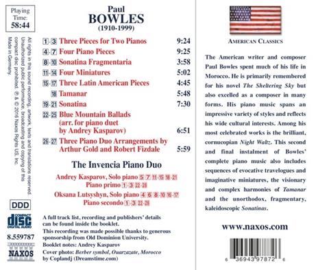 Opere per pianoforte vol.2 (Integrale) - CD Audio di Paul Bowles - 2