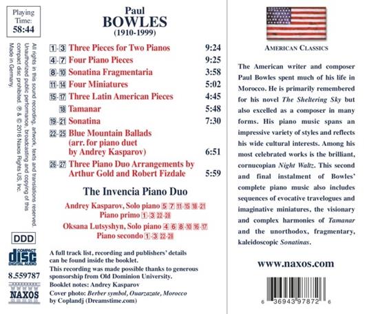 Opere per pianoforte vol.2 (Integrale) - CD Audio di Paul Bowles - 2