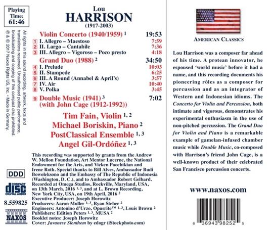 Concerto per violino - Gran Duo - Double Music - CD Audio di Lou Harrison - 2