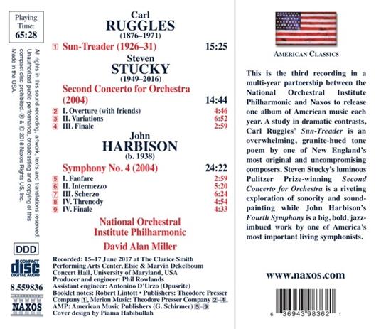 Sinfonia n.4 - Concerto per orchestra n.2 - CD Audio di John Harbison,Steven Stucky,David Alan Miller - 2