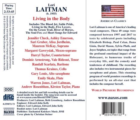 Living in the Body. Songs of Lori Laitman - CD Audio di Lori Laitman - 2