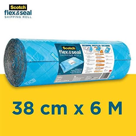 Scotch Flex & Seal, Rotolo per spedizioni, 38 cm x 6 m, Un'alternativa efficiente a scatole di cartone, sacchetti in polietilene per corrieri, borse da spedizione e buste imbottite - 3