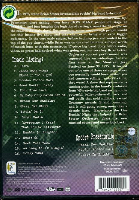 The Brian Setzer Orchestra. One Rockin' Night (DVD) - DVD di Brian Setzer (Orchestra) - 2